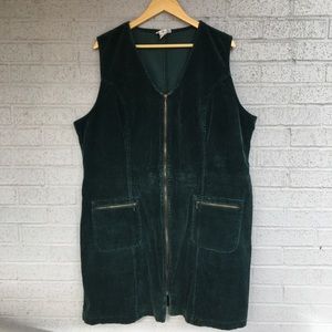 Avenue 20W Corduroy Jumper Teal Mini Dress